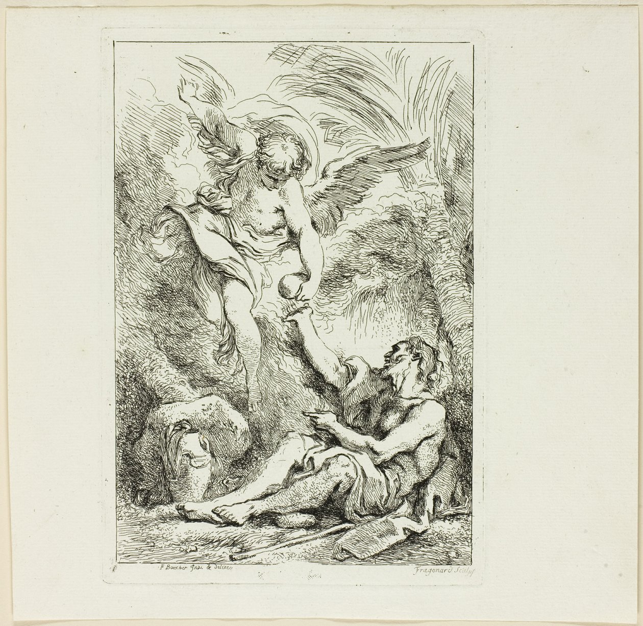 Svatý poustevník v poušti od Jean Honore Fragonard