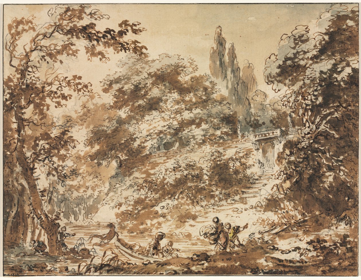 Scéna v parku od Jean Honore Fragonard