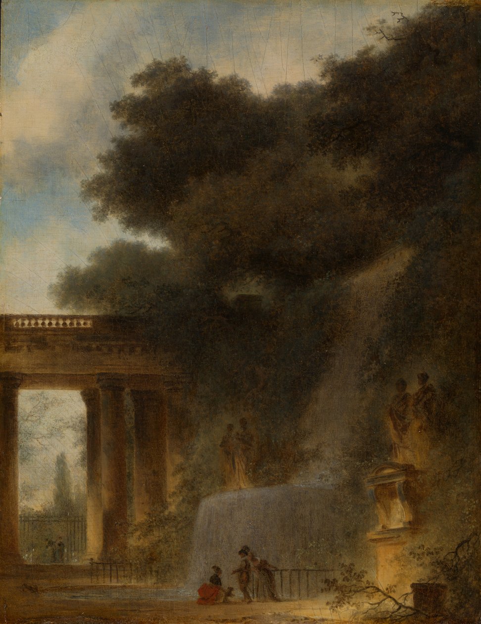 Kaskáda, kolem roku 1775 od Jean Honore Fragonard