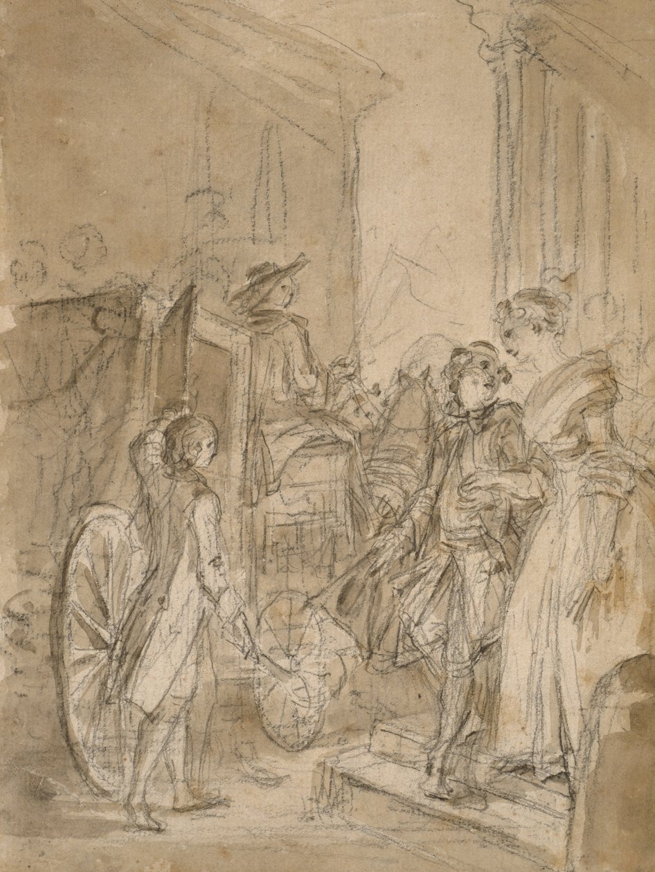 The Departure by Coach, c.1780-89 od Jean Honore Fragonard