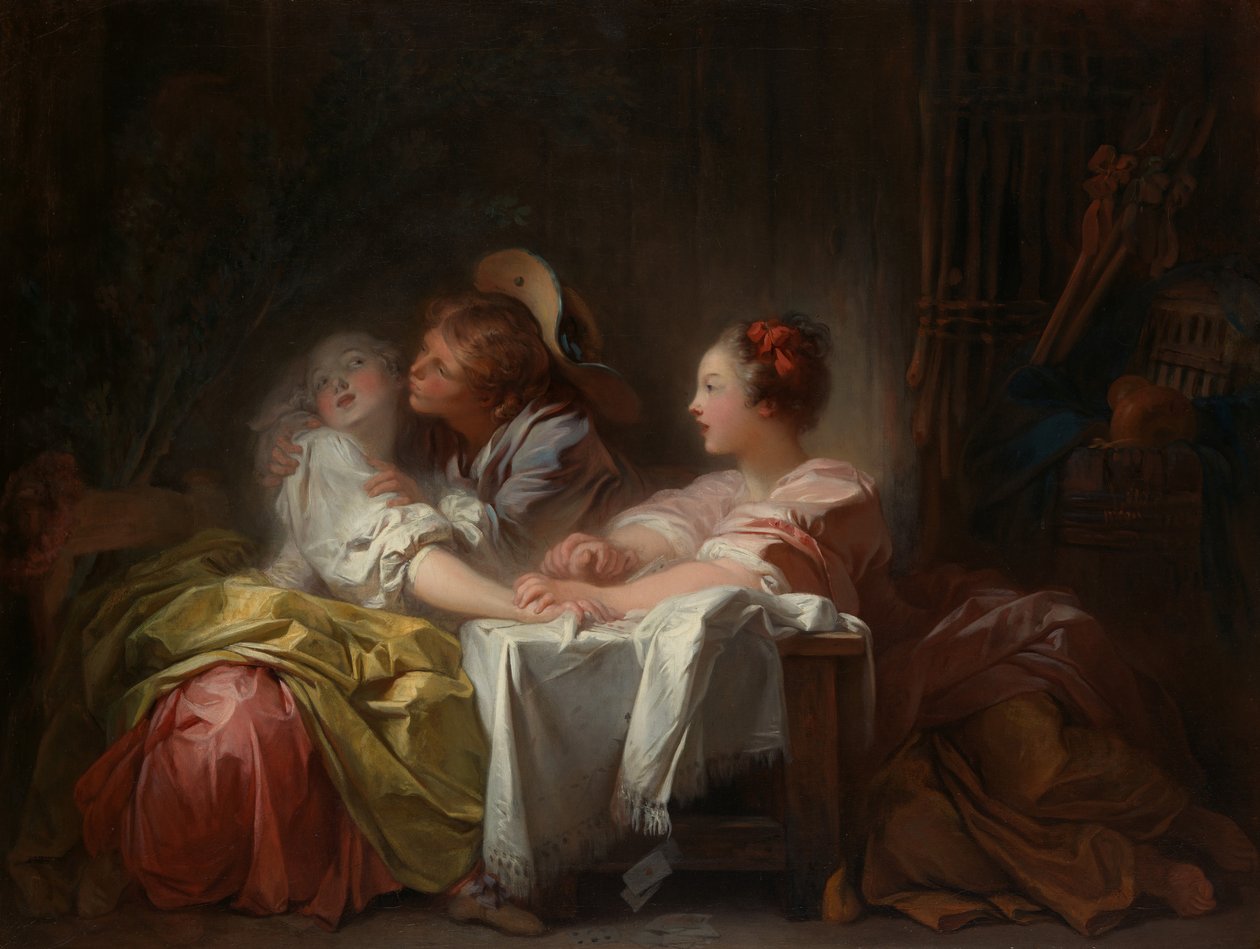 Ukradený polibek, kolem roku 1760 od Jean Honore Fragonard
