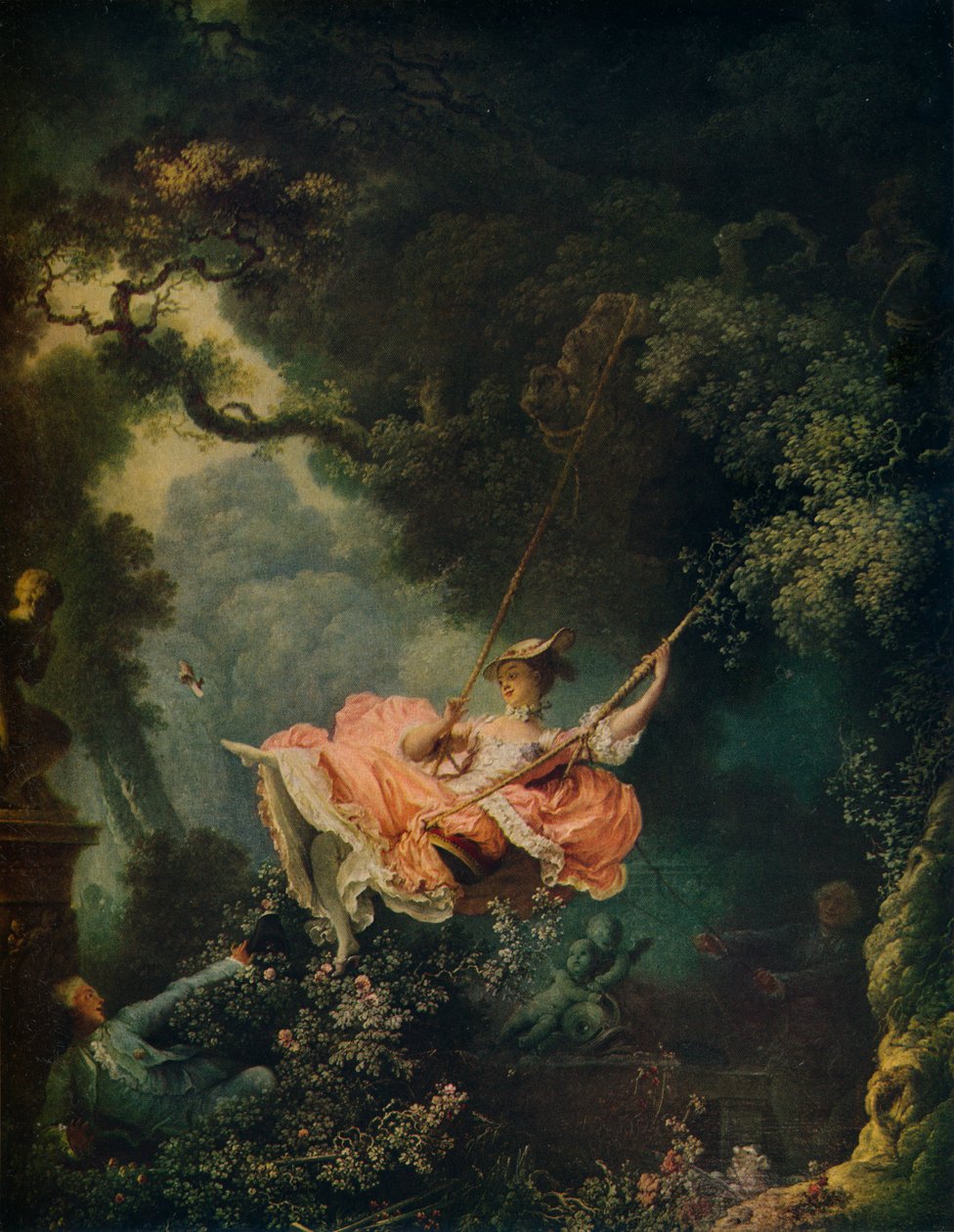 Houpačka, c1767 od Jean Honore Fragonard