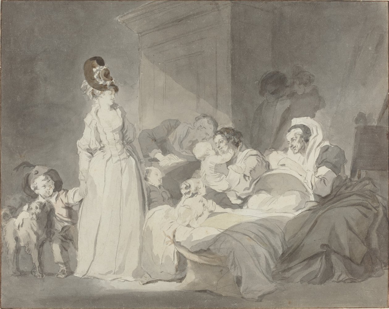Návštěva u sestry od Jean Honore Fragonard