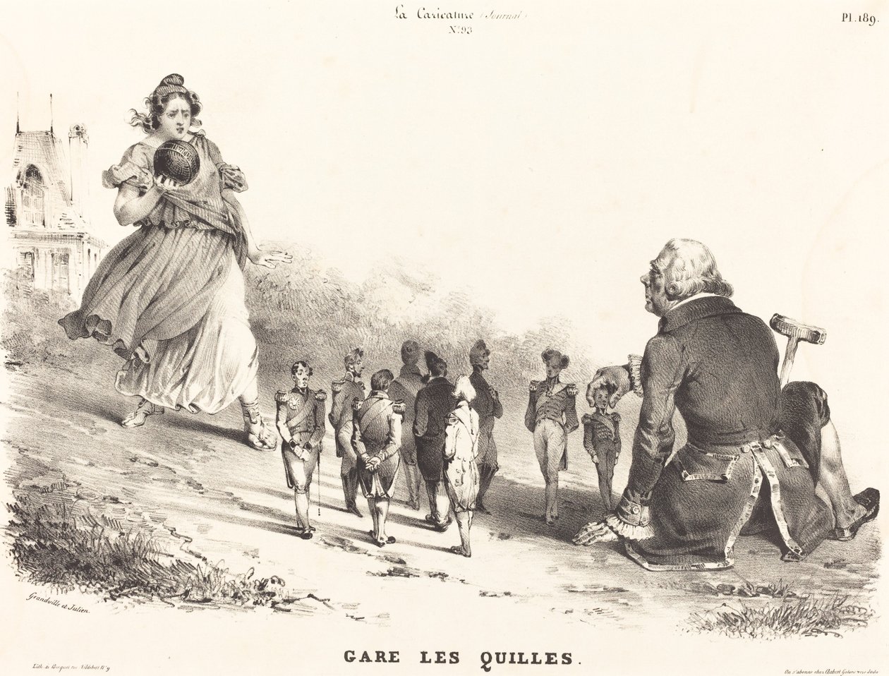 Zaparkujte kuželky od Jean Ignace Isidore Grandville