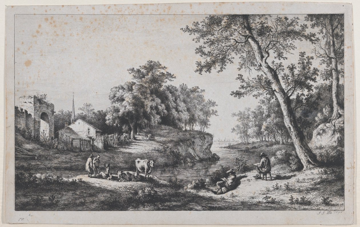 Krajina v Ambronay, 1796. od Jean Jacques de Boissieu