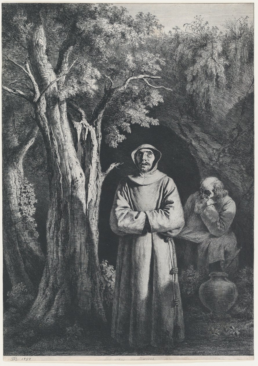 Mniši v poušti, 1797. od Jean Jacques de Boissieu