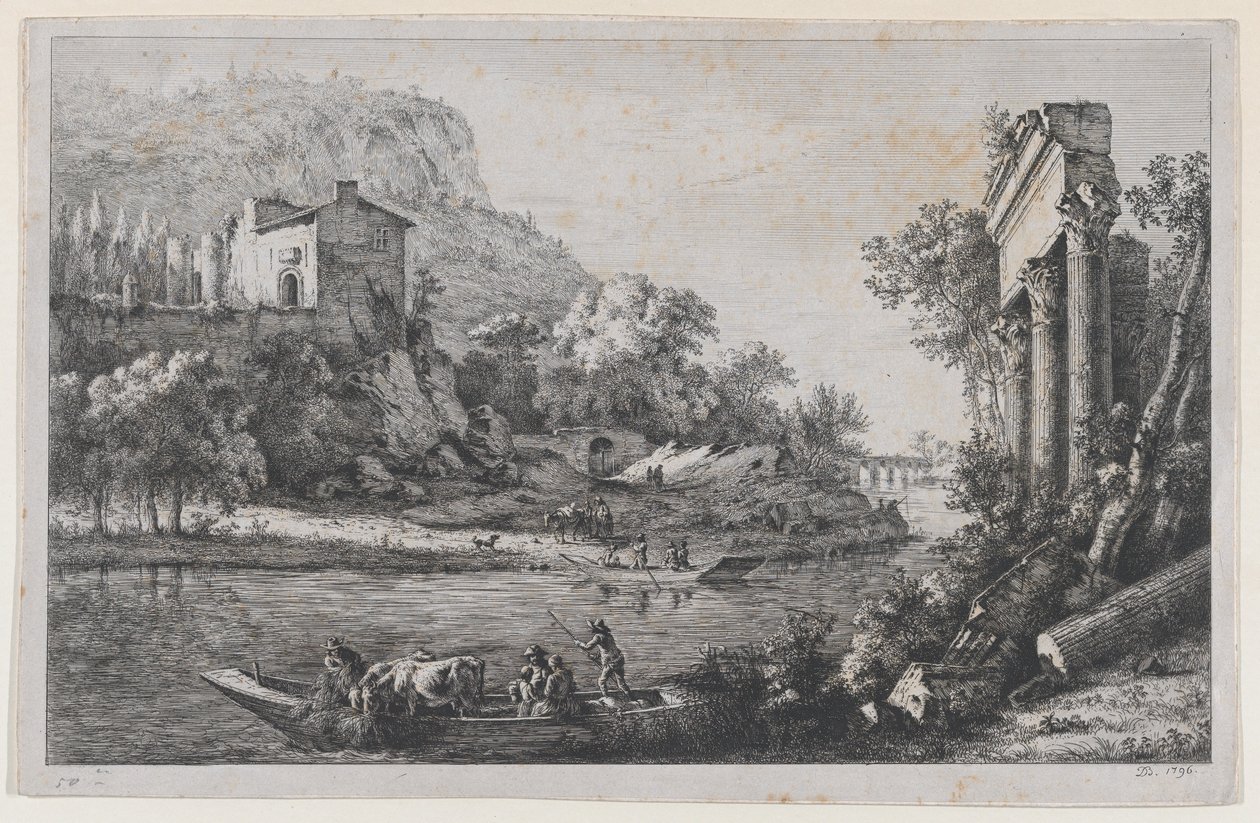 River Crossing, 1796. od Jean Jacques de Boissieu