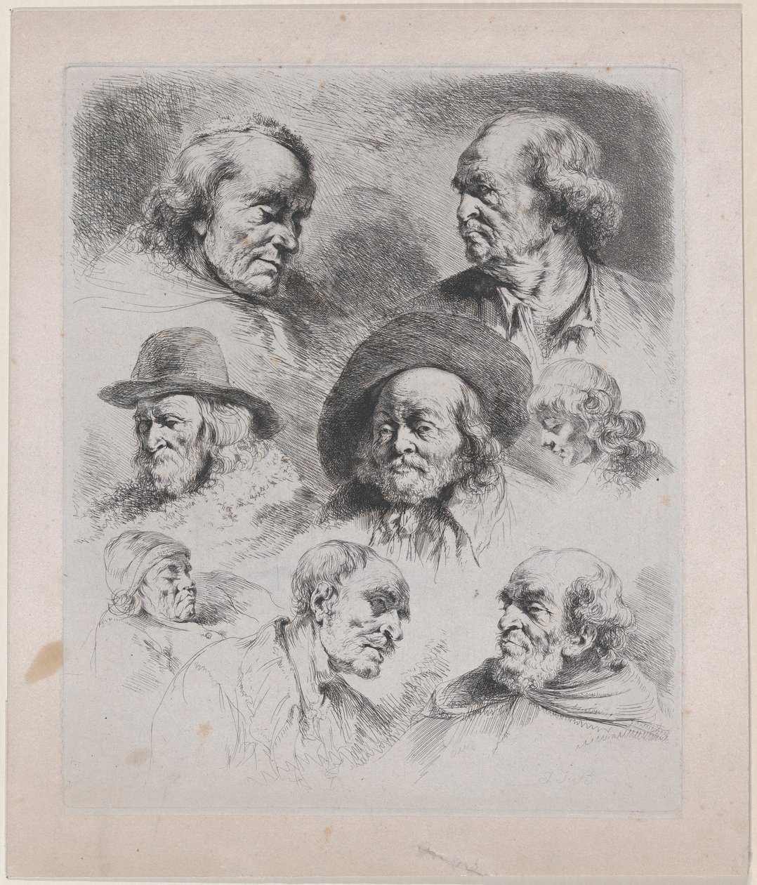 Studie o osmi hlavách, 1795. od Jean Jacques de Boissieu