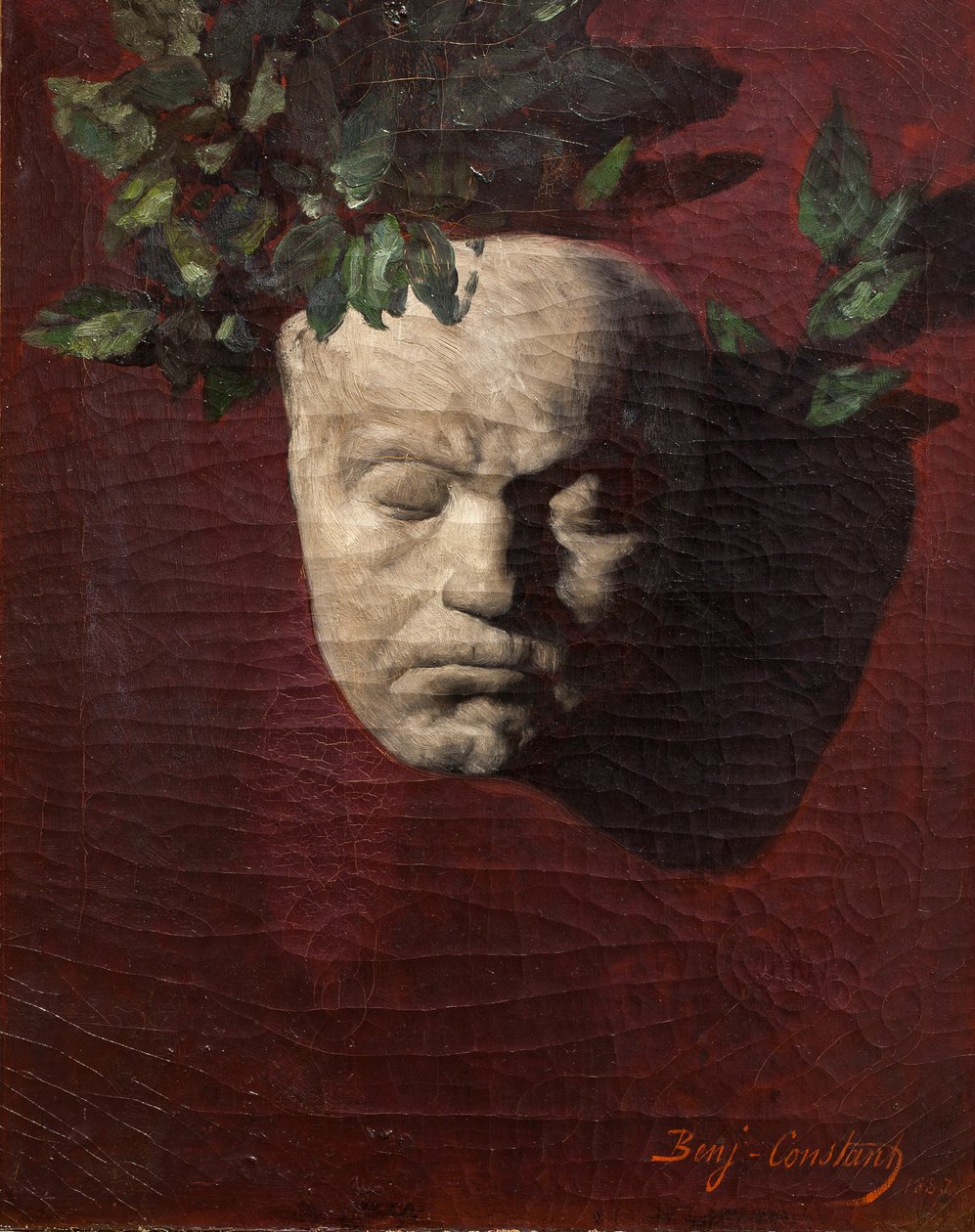 Beethovenova posmrtná maska od Jean Joseph Benjamin Constant