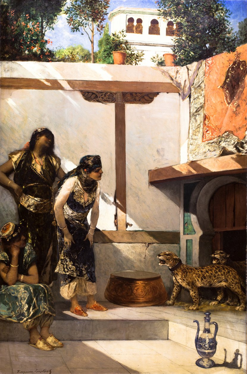 Nádvoří sultánova paláce od Jean Joseph Benjamin Constant