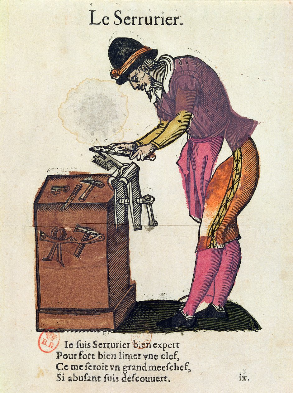 The Locksmith (barevné rytí) od Jean Leclerc