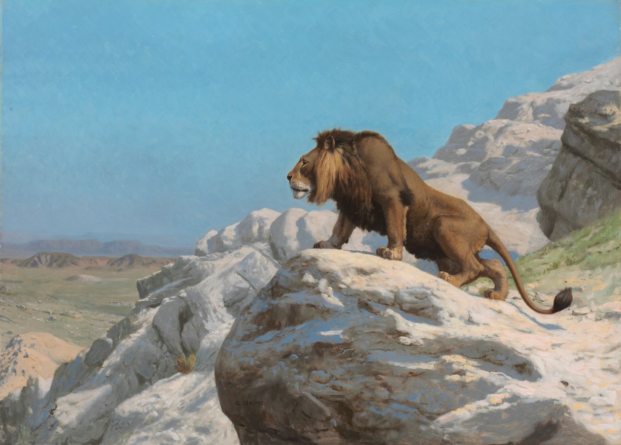 Lev na hlídce od Jean Leon Gerome