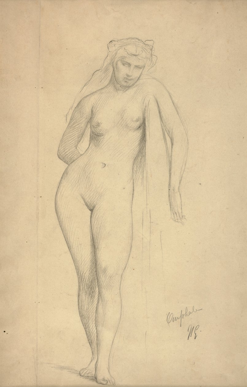 Omphale, cca 1887 (grafit na papíře) od Jean Leon Gerome