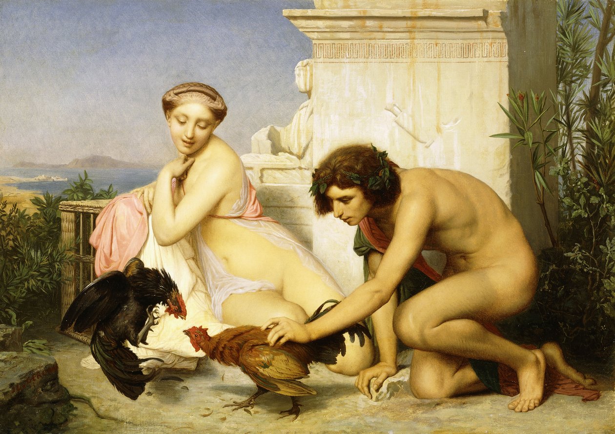 kohoutí zápas, od Jean Leon Gerome