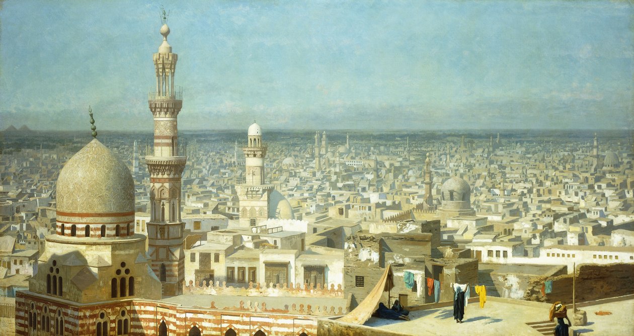 Pohled na Káhiru, od Jean Leon Gerome