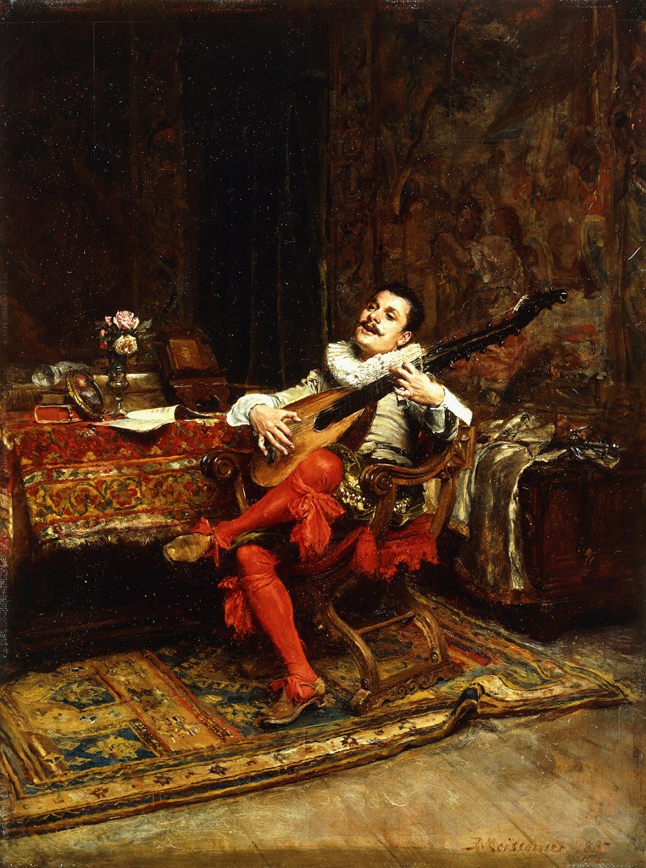 Lute Player, 1887 od Jean Louis Ernest Meissonier