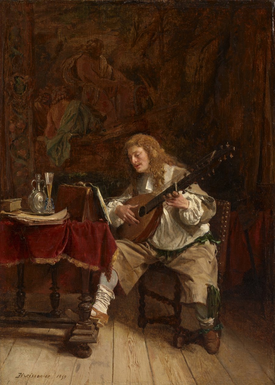 Hudebník, 1859 od Jean Louis Ernest Meissonier
