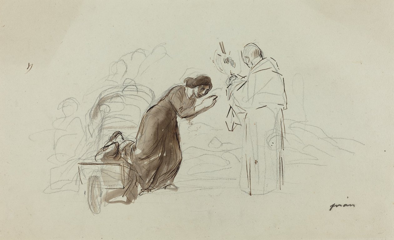 Požehnání v Lurdech od Jean Louis Forain