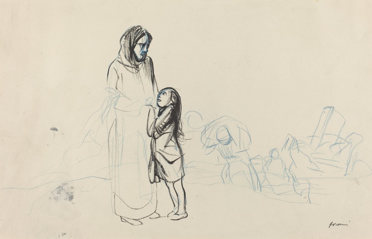 Uprchlíci, c. 19141919. od Jean Louis Forain
