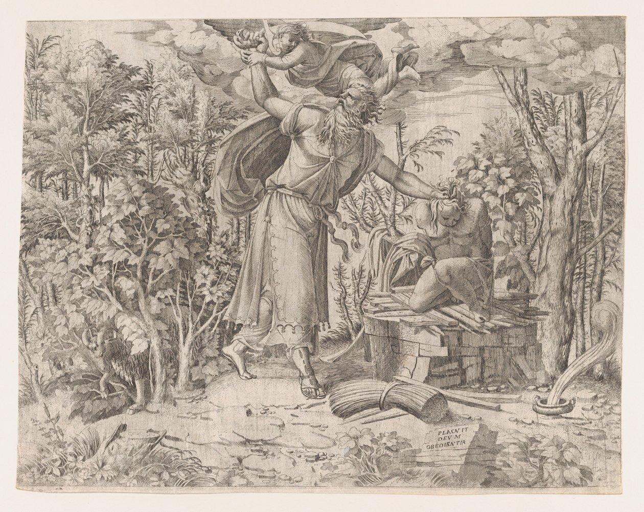 Abraham obětující Izáka, 1535-55. od Jean Mignon