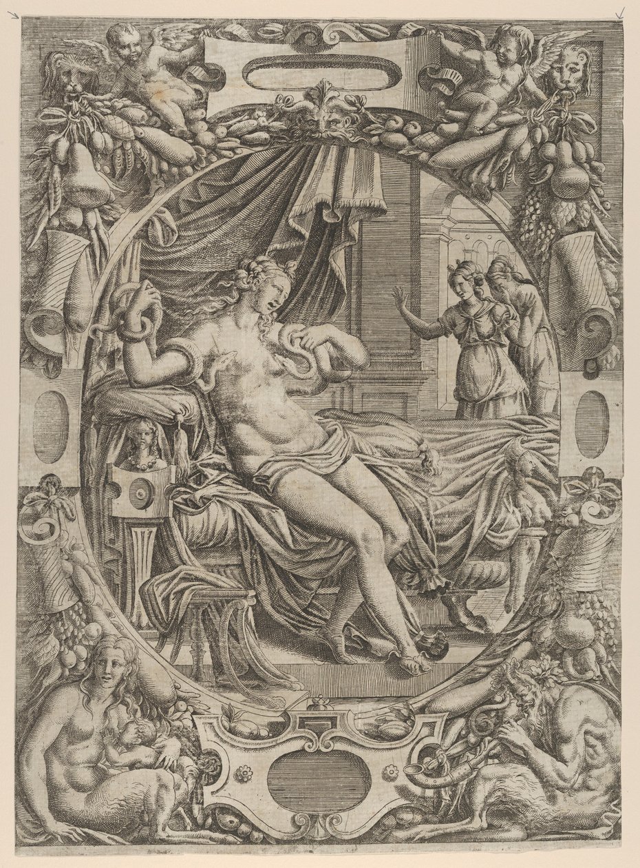 Kleopatra pokousaná osem, 1535-55. od Jean Mignon