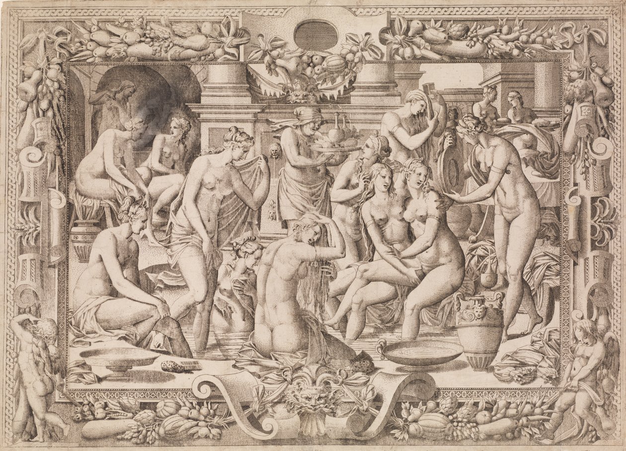 Dámské koupání, 1535-55. od Jean Mignon