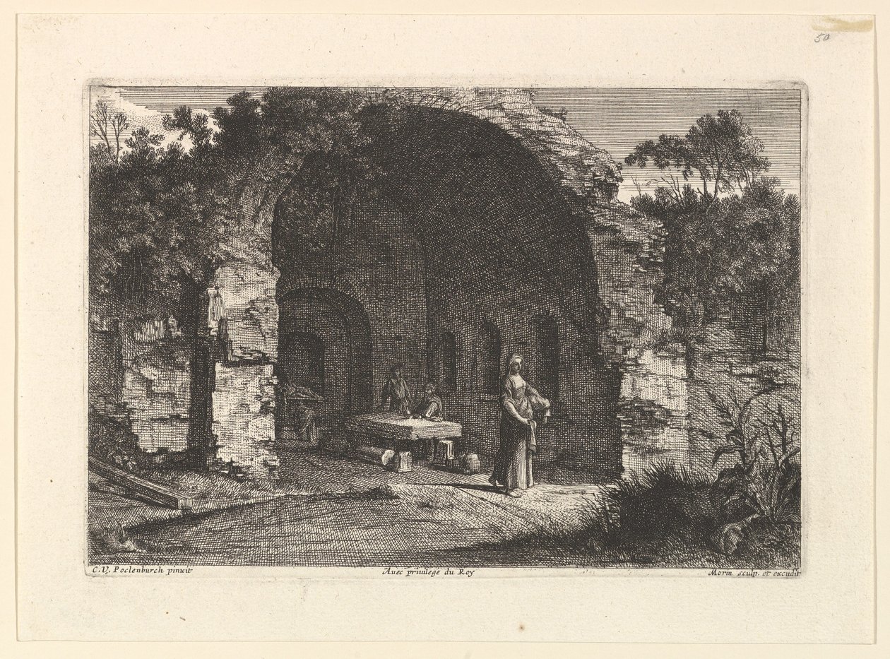La Caffarella nebo Grotte dEgerie. od Jean Morin