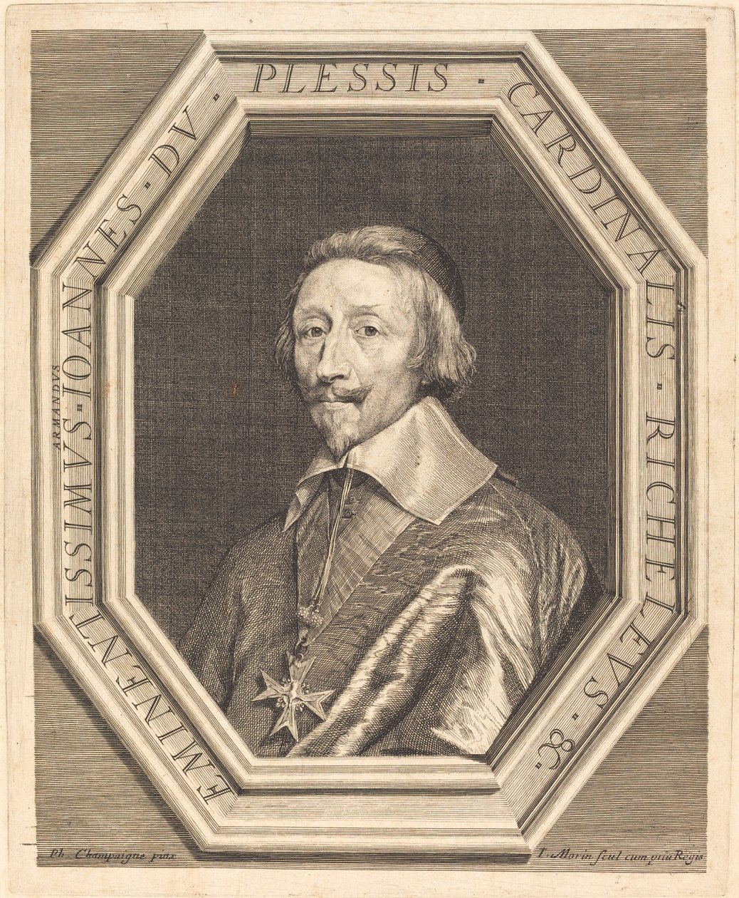 kardinál Richelieu od Jean Morin after Philippe de Champaigne
