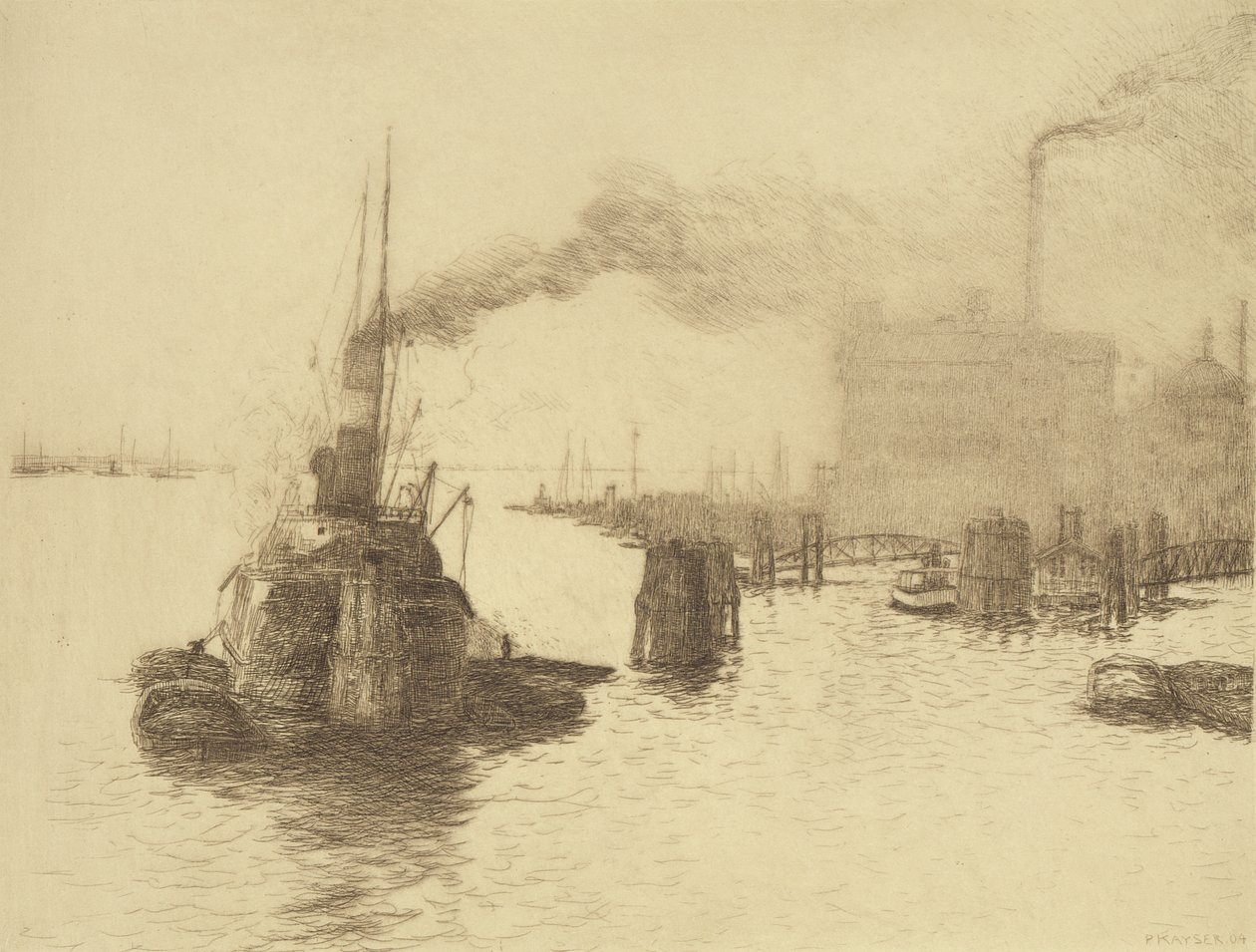 Hafen, 1904 (suchá jehla) od Jean Paul Kayser