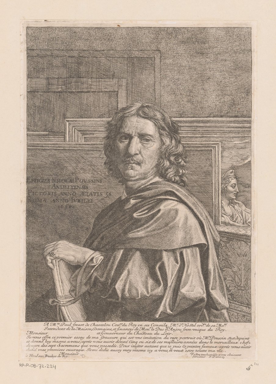 Portrét Nicolase Poussina od Jean Pesne
