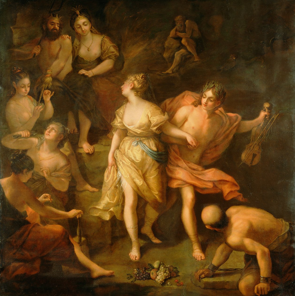 Orfeus a Eurydika, kolem 1709 od Jean Raoux