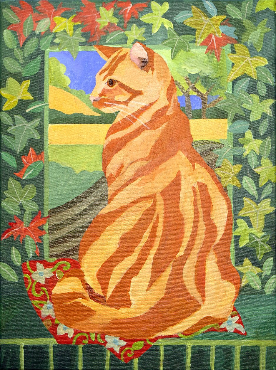 Kočka 1, 2014 (akryl na plátně) od Jennifer Abbott