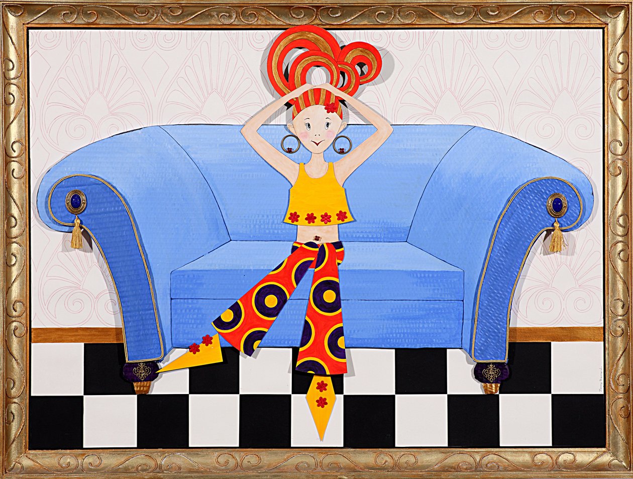 Divan Diva, 2008 (akryl na palubě) od Jenny Barnard