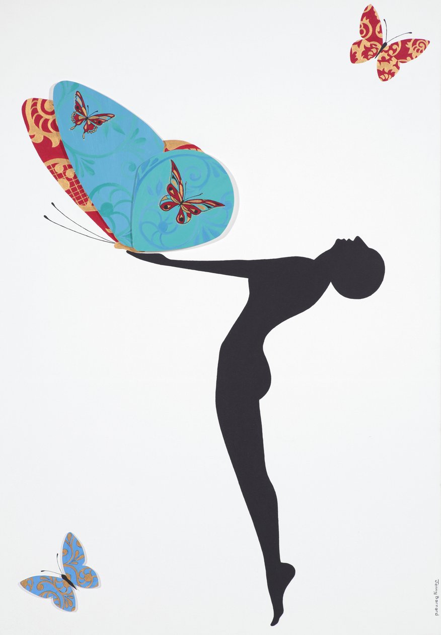 Les Papillons, 2008 (akryl na plátně) od Jenny Barnard