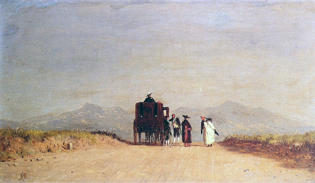 Zastávka cestovatelů v římské Kampánii, cca 1868 od Jervis McEntee