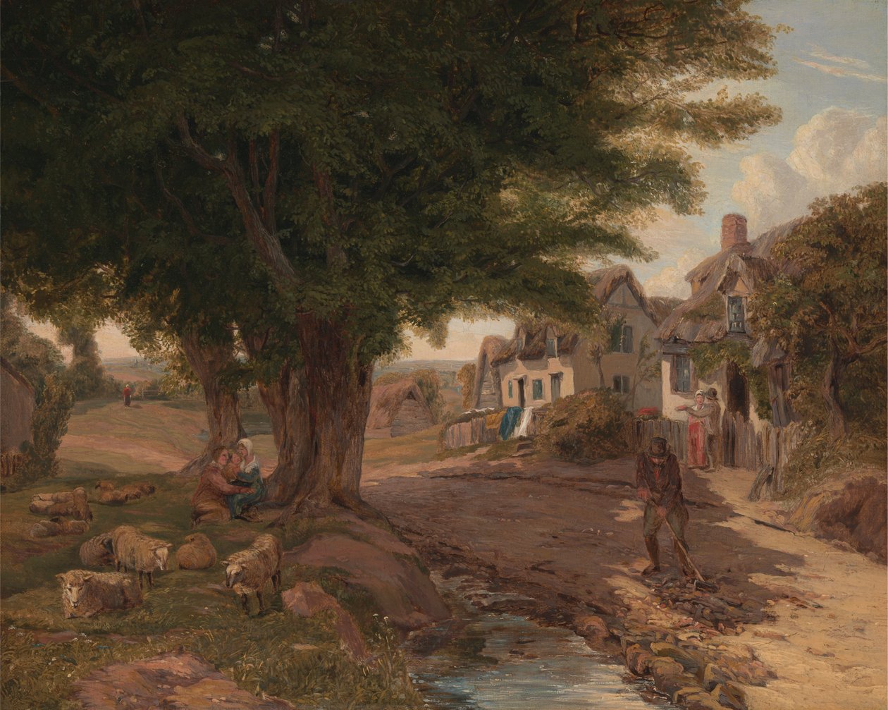 Village Scene (možná Colickey Green, Essex) od Jessica Landseer
