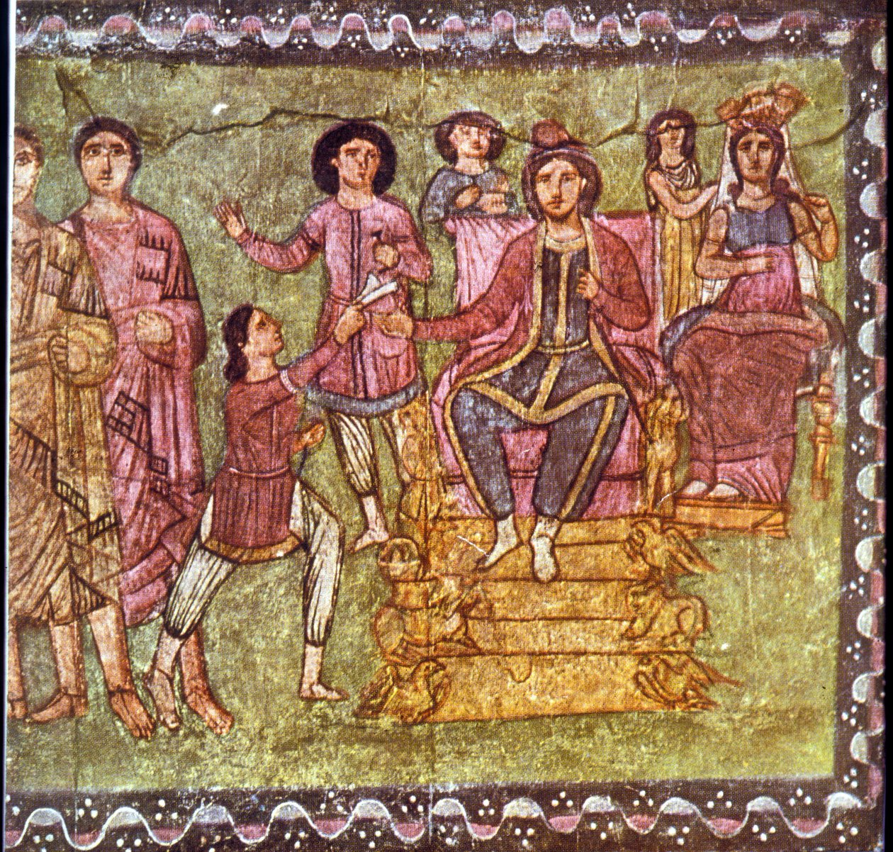 Mordechaj a Ester (tempera na sádře) od Jewish School