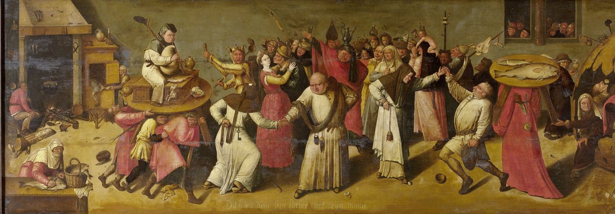 Bitva mezi karnevalem a půstem od Jheronimus Bosch (manner of)