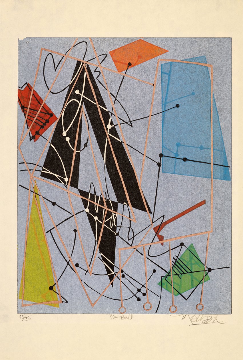 Pin Ball, 2015 (dřevořez) od Jim Monson
