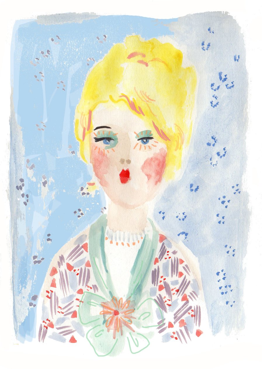 Vintage Doll 1, 2014 (akvarel na papíře) od Jo Chambers