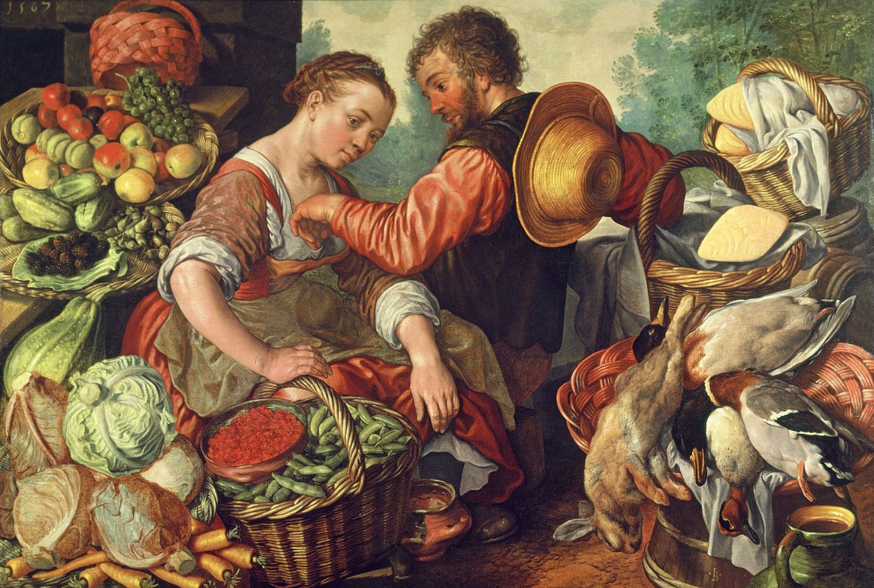 Žena prodávající zeleninu, 1567 od Joachim Beuckelaer