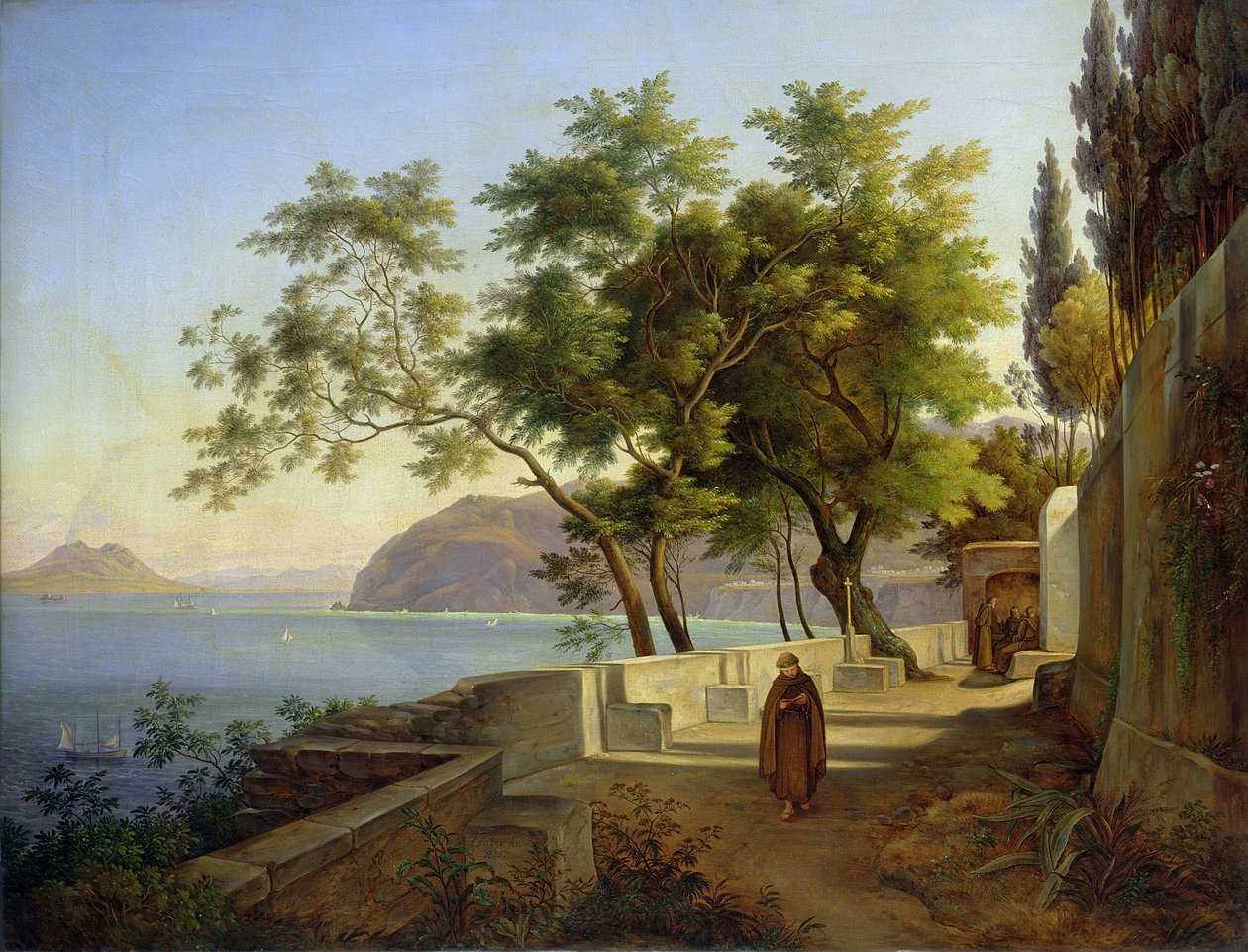 Terasa kapucínů v Sorrentu, 1828 od Joachim Faber
