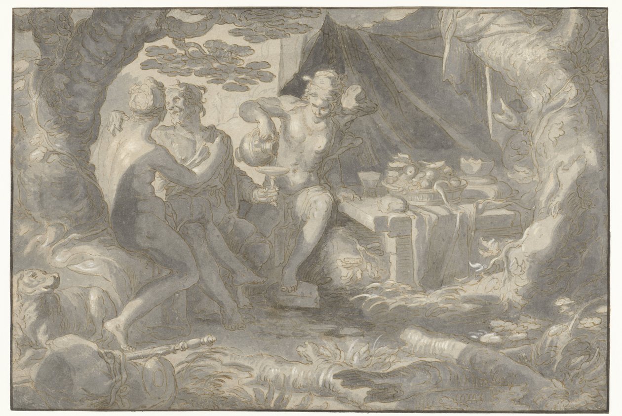 Lot a jeho dcery od Joachim Wtewael or Utewael