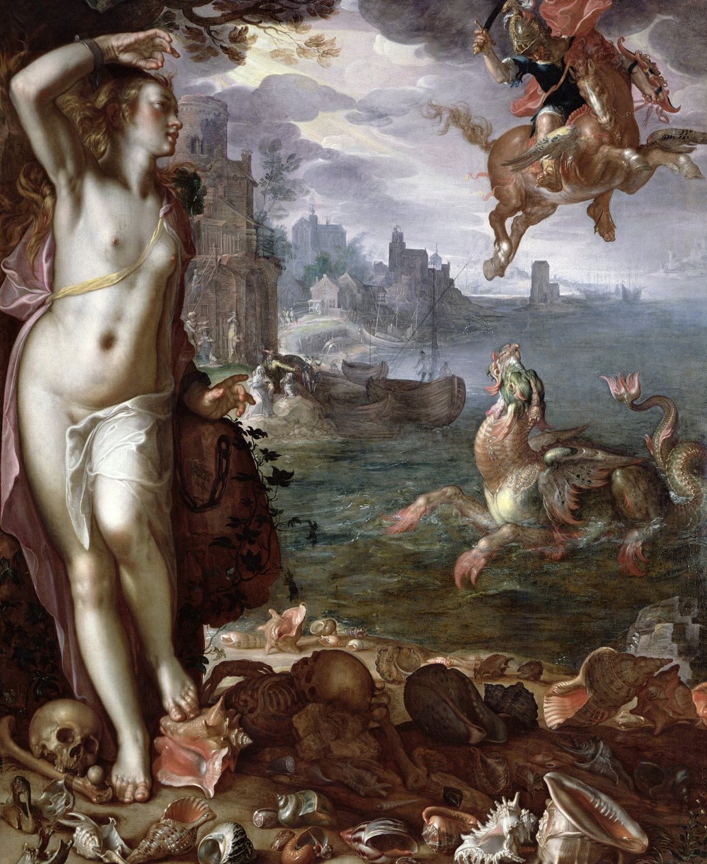 Perseus zachraňující Andromedu od Joachim Wtewael or Utewael