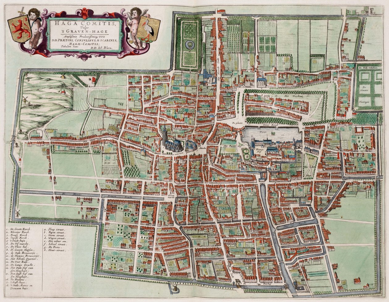 Mapa Haagu od Joan Blaeu