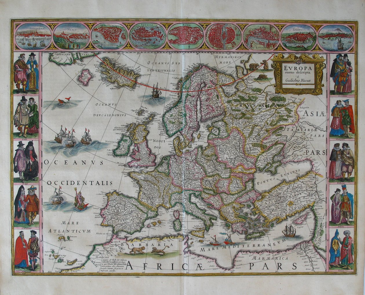 Mapa Evropy od: Atlas Maior od Joan Blaeu