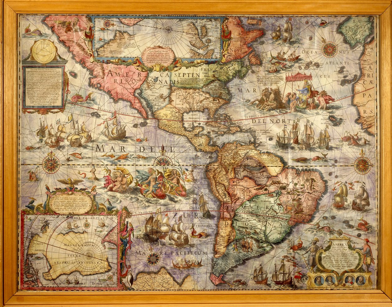 Mapa Ameriky vytvořená Joan Blaeu od Joan Blaeu