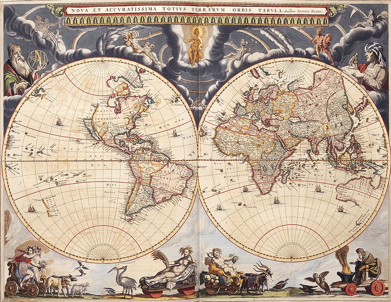 Mapa světa z atlasu Blaeu od Joan Blaeu