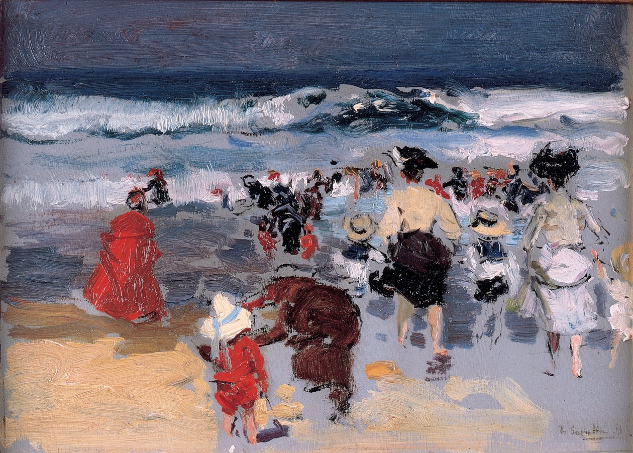 Pláž v Biarritz, 1906 od Joaquín Sorolla