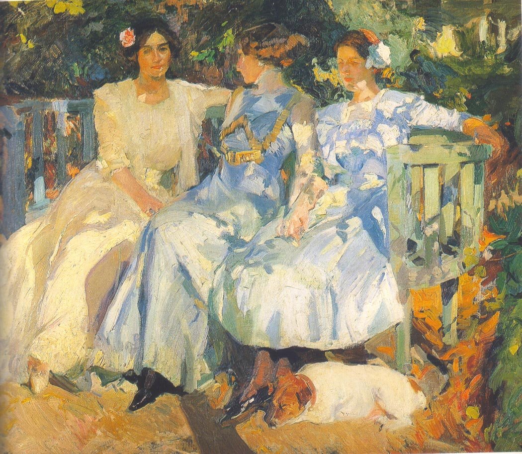 Moje žena a dcery v zahradě od Joaquín Sorolla